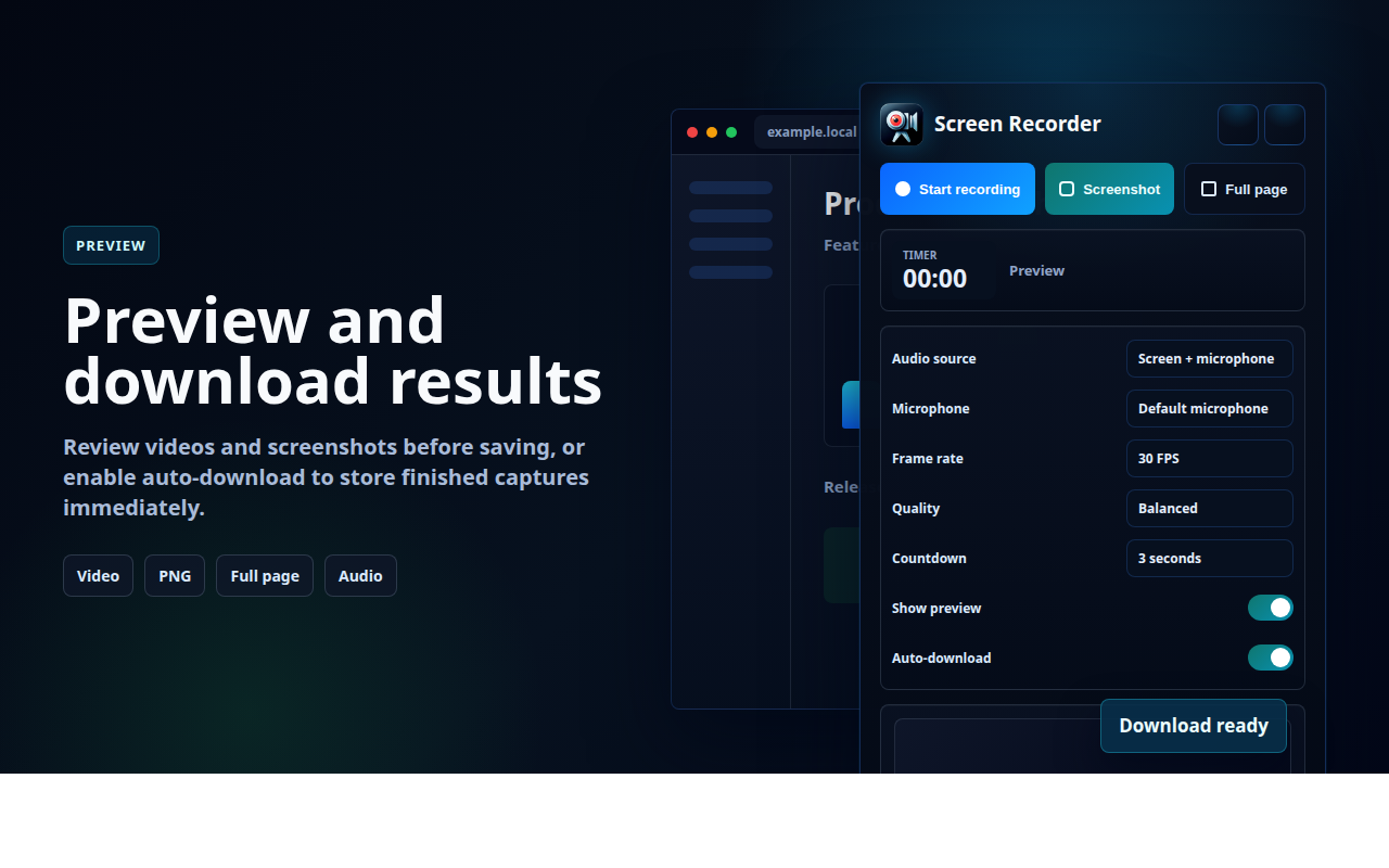 پیش نمایش و دانلود Screen Recorder
